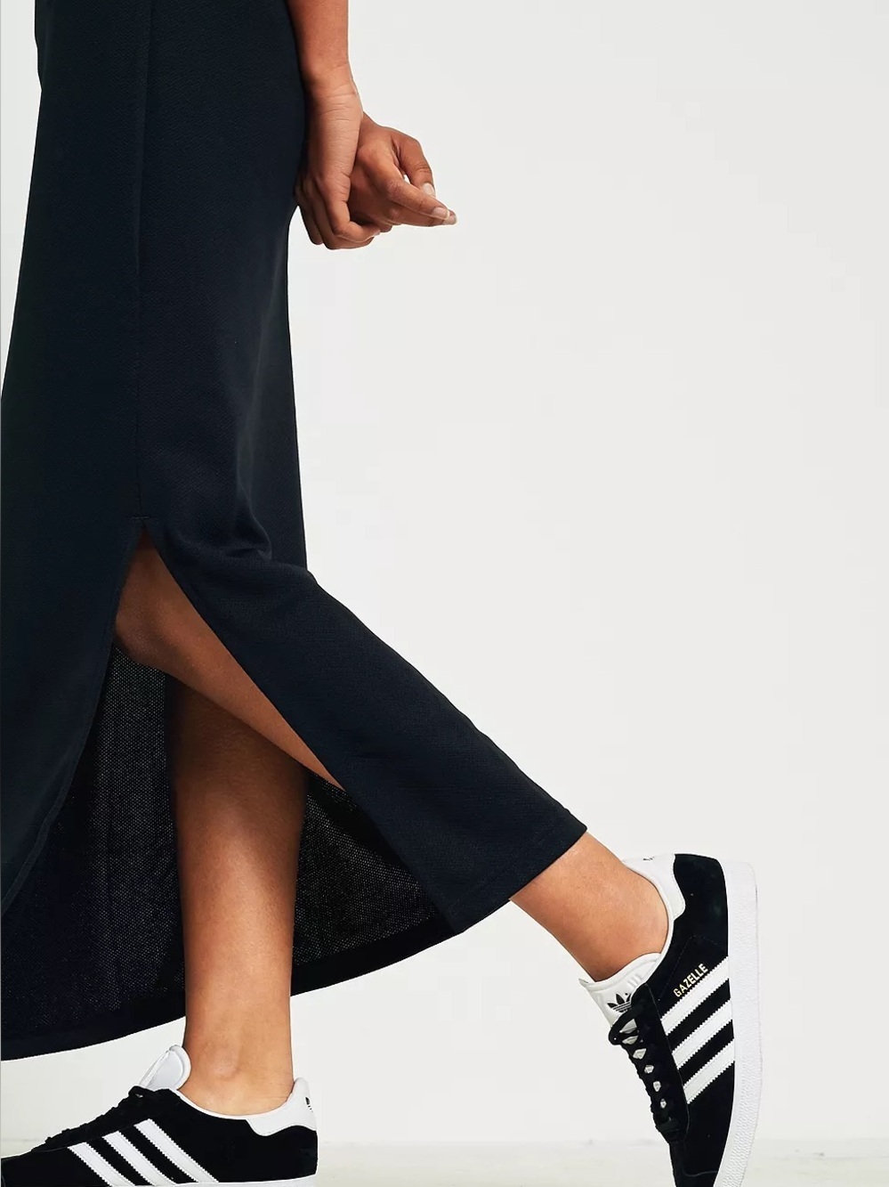 adidas Black Polo Maxi Dress with Side Slit - Picture 4 of 7